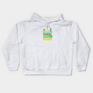 Happy birthday green Cake Kids Hoodie